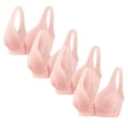 thumbnail image 1 of Timegard 4pc Bras for Women Front Closure Button High Support Ruched Breathable Comfort Everyday Bras, 1 of 5