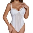 thumbnail image 2 of LSLJS Women's Sexy Perspective Backless Lace Mesh Splice Bodysuit, Lingerie Tops, 2 of 8