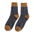 thumbnail image 5 of TIEVOSA Winter Men Coral Socks Middle Tube Sleeping Home Solid Stocking（Dark Gray）, 5 of 5