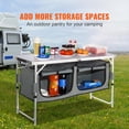 thumbnail image 2 of KFFKFF Camping Kitchen Table, Quick set-up Folding Camping Table with A Carrying Bag, 3 Adjustable Heights, MDF Camping Table, Ideal for Outdoor Picnics, BBQs, Camping, RV Traveling, 2 of 9