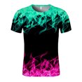 thumbnail image 1 of RKSTN Chemises pour Hommes Manches Courtes Manches Courtes Impression Flamme Col Rond Chandail T-Shirt Blouse Chemises Hawaïennes pour Hommes, 1 of 2