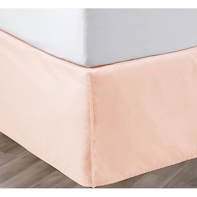 SGI Bedding 16 Inch Pleated Bed Skirt | Microfiber Bed Skirt | Fade Resistant, Wrinkle Free, Anti-static, Decorative, Extra Storage Space, Clutter-Free | Olympic Queen, Peach