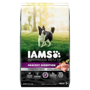 Iams Santé avancée Digestion saine Poulet & Grains entiers Recette d'aliments pour chiens séchés adultes