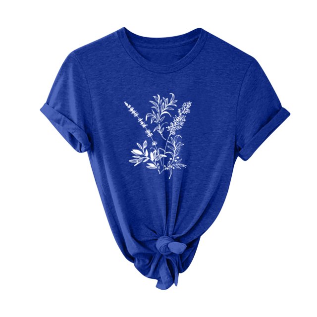 Pompotops T-shirt à Manches Courtes Imprimé Mode pour Femmes Blouse Décontractée Ample en Solde