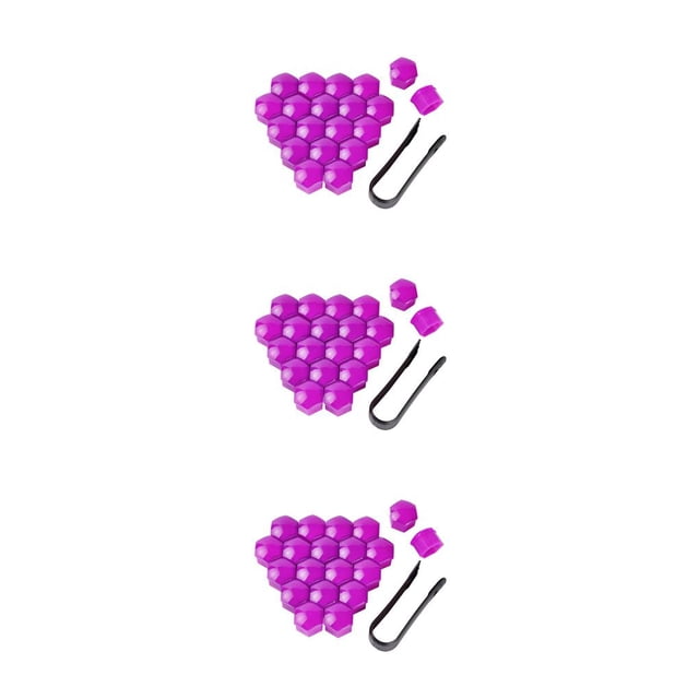 serony 20 Pcs Capuchons d'Écrous de Roue de Voiture Couvercle de Vis de Moyeu Auto Automobile avec Pince Violet 17mm 3Ensemble