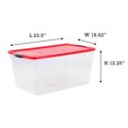 thumbnail image 2 of Rubbermaid Cleverstore 18 Gal Plastic Holiday Storage Tote, Clear & Red, 4 Pack, 2 of 9