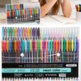 thumbnail image 1 of 60Pc Colored Gel Pens 60-Color Fluorescent Pen Set Plastic For Office Desk Classroom Pink, 1 of 9