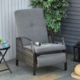 thumbnail image 2 of Outsunny Rattan Adjustable Recliner Chair with Hand-Woven All-Weather Wicker for Patio, Outdoor, Garden, Poolside, Grey, 2 of 10