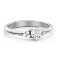 thumbnail image 1 of Birthstone Heart Ring with Shoulder Accents - Cubic Zirconia / White Topaz (April), 1 of 4