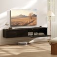 thumbnail image 2 of HOMCOM Wall Mounted TV Stand with Storage, Floating Media Console, Black, 2 of 10