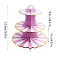 thumbnail image 3 of Three Tier Cake Stand, Foil Decorated Paper Display, Birthday Party Anniversary Event, Multi-Level Dessert Tower, Easy Assembly Storage, Centerpiece for Celebrations, 3 of 9
