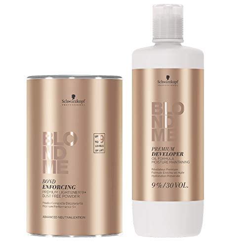 Schwarzkopf BLONDME Illuminateur Premium 9+ et Révélateur 9 %/ Ensemble DUO 30 Volumes Neuf