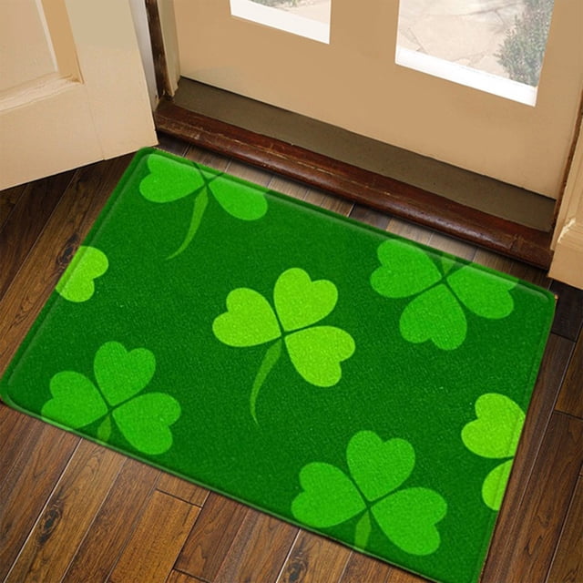 Wzzjkit St. Patrick's Day Door Mat - Super Absorbent Quick Dry Front Mats Bath Rug Rubber Backing Non Slip Washable Carpet - St Patricks Day Decorations Door Mat Outside Entrance