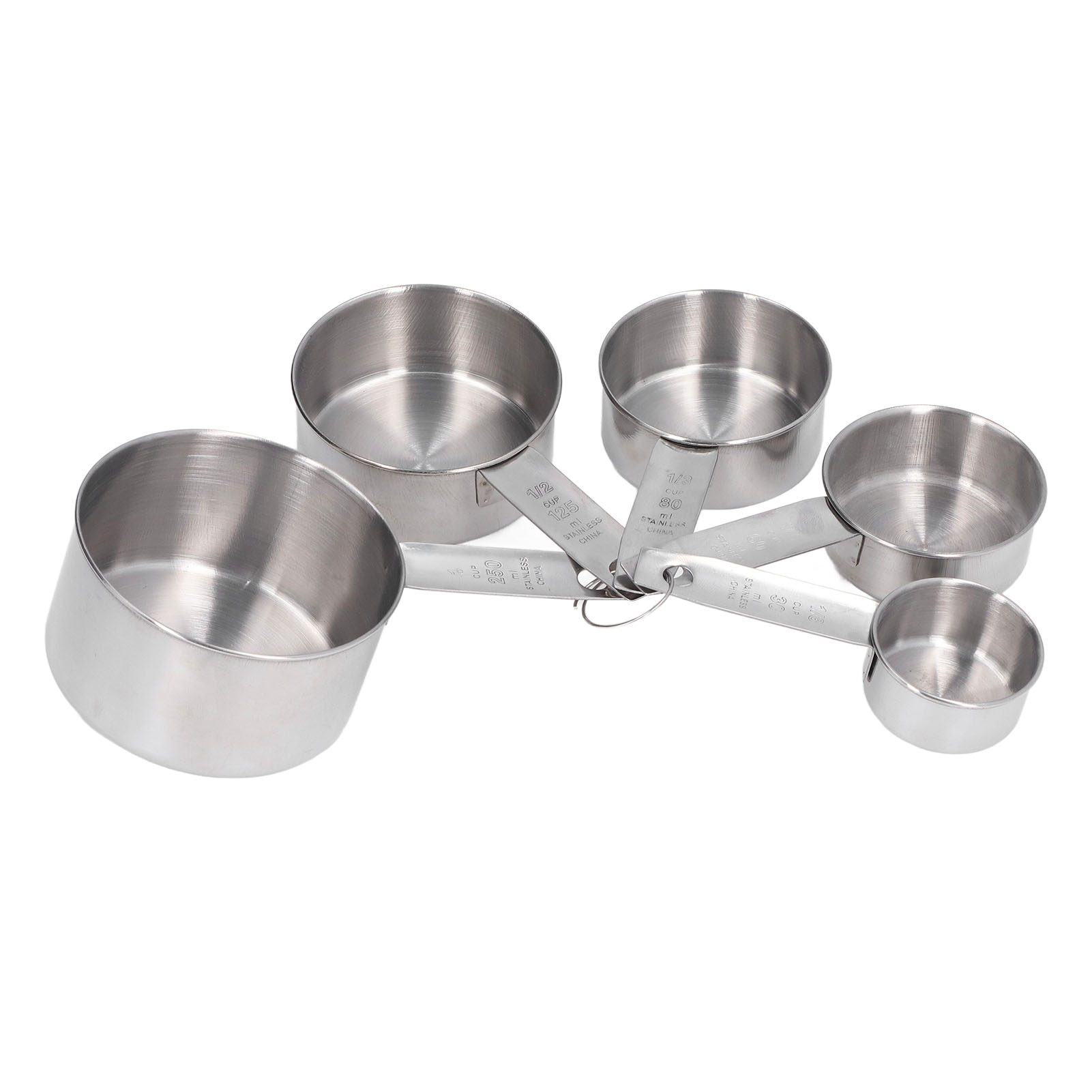 Metal Measuring Cup Set,5pcs Stackable Stainless Steel Stainless Steel Measuring Cup Stainless Steel Measuring Cup Set Optimal Efficiency