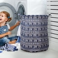 thumbnail image 4 of Patterned Linen Laundry Hamper With Open Top for Bedroom or Bathroom - Durable -Linen Fabric Breathable Large Capacity Stylish Laundry Without Lid, 4 of 5