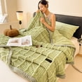 thumbnail image 4 of EGNMCR Throw Blanket, Throw Blanket for Couch Rabbits Furs Blanket Thickened Office Nap Blanket Air Conditioning Sofa Corals Fleece Lunch Break Shawl Small Blanket Rabbit fur blanket, 4 of 6