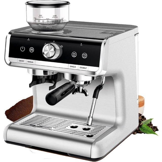 Wpond Tout-en-un 20 Bars, Machine à Espresso en Acier Inoxydable 1 Tasse