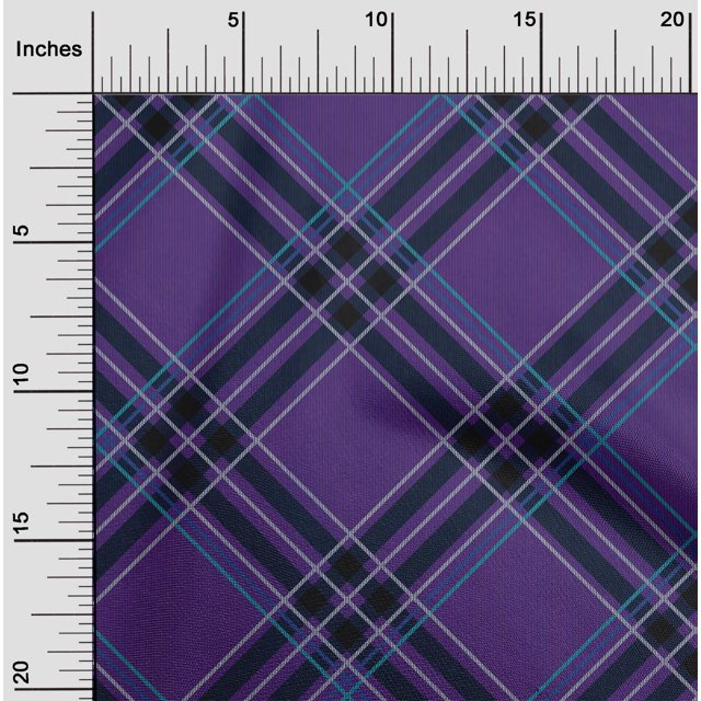 oneOone Silk Tabby Fabric Tartan Check Print Fabric BTY 42 Inch Wide