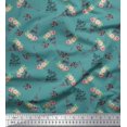 thumbnail image 1 of Soimoi Velvet Fabric Text,Floral & Eiffel Tower Architectural Print Sewing Fabric Yard 58 Inch Wide, 1 of 3
