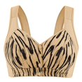 thumbnail image 4 of ManxiVoo Full Bust Front Closure Wireless Bra Large Cup Size Supportive Comfort Fit Seamless Camisole Style Printed Design S Size Light Yellow, 4 of 6