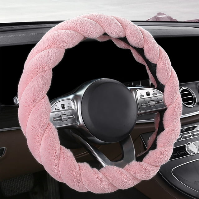 Chmadoxn Car Steering Wheel Cover With Soft Warm Non-Slip Car Decoration Car Wheel Protector Universal Fits 14-15 Inches Steering Wheel Covers