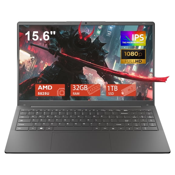 KurieTim 15.6“ FHD Gaming Laptop -AMD Ryzen 7 5825U, 32GB RAM, 1TB NVMe SSD, Laptop Computer with Windows11 Pro