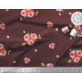 thumbnail image 3 of Soimoi Poly Georgette Tissu Feuilles & Rose Fleur Tissu Imprimé par Yard 52 Pouces de Large, 3 of 3