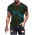 thumbnail image 2 of Qertyioot Hommes Imprimer Manches Courtes Col Rond T-shirt Mode Décontracté Manches Courtes Dégagement, 2 of 5