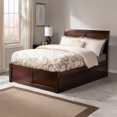 thumbnail image 2 of Portland Queen Wood Platform Bed with Footboard & 2 Storage Drawers in Walnut, 2 of 9