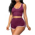thumbnail image 1 of Women's Suit Summer Pure Solid Color Sports Non-Binding Vest Suit, 1 of 1