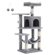Feandrea Cat Tree, 44.1-Inch Cat Tower for Indoor Cats, Multi-Level Cat Condo with Scratching Posts, Perches, Hammock and Cave, Light Gray UPCT261W01