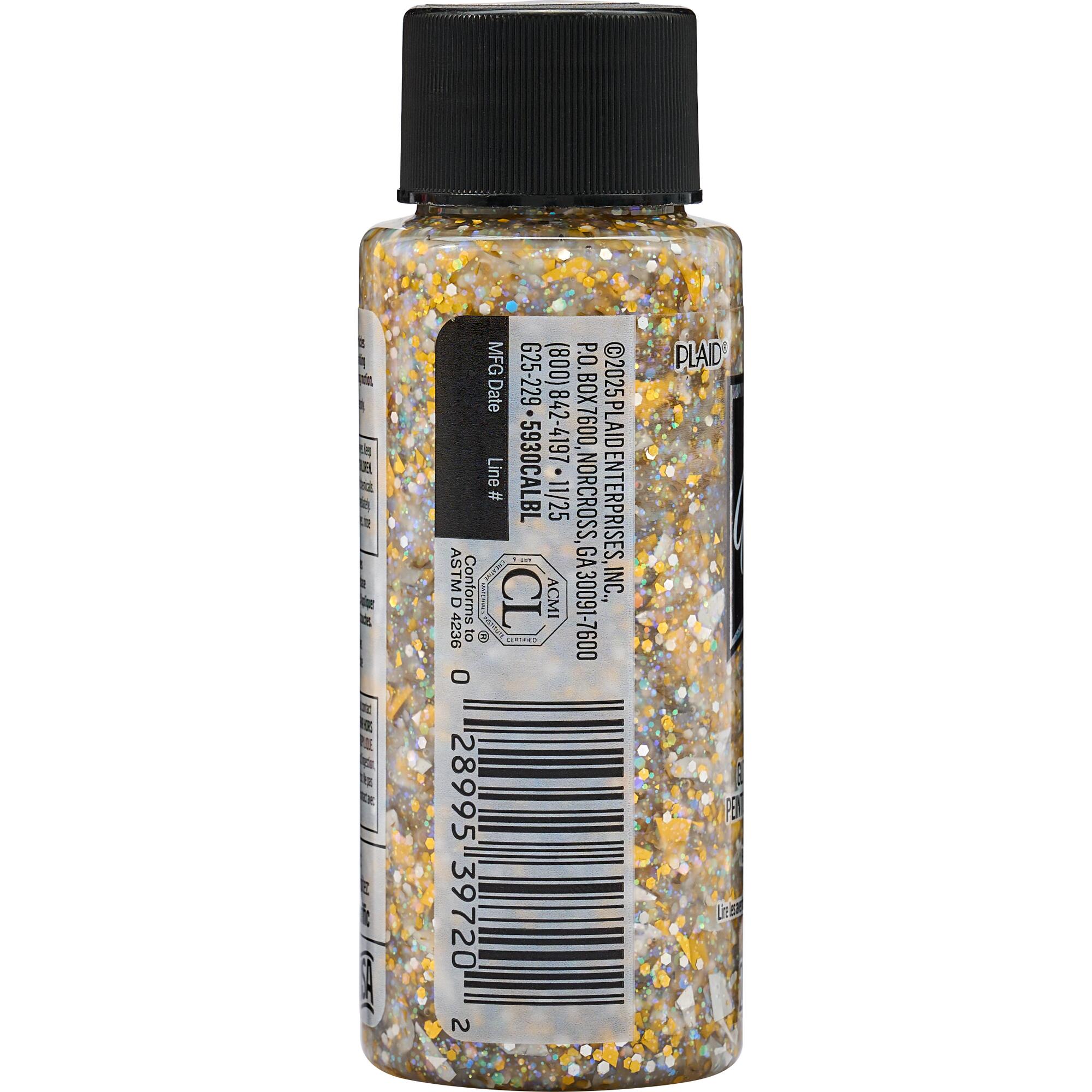 FolkArt Glitterific Peinture acrylique pour artisanat, fini pailleté, Licorne, 2 oz liq.