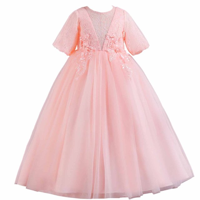 Robe Princesse pour Filles Enfants Bébés Filles Enfants d'Âge Moyen Robe en Gaze Brodée Robe Princesse