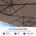 thumbnail image 3 of PURPLE LEAF 15ft Patio Umbrella with Base Included Double-Sided Rectangle Outdoor Umbrella Table Market Umbrella with Crank for Backyard Pool Garden Deck, Taupe, 3 of 8