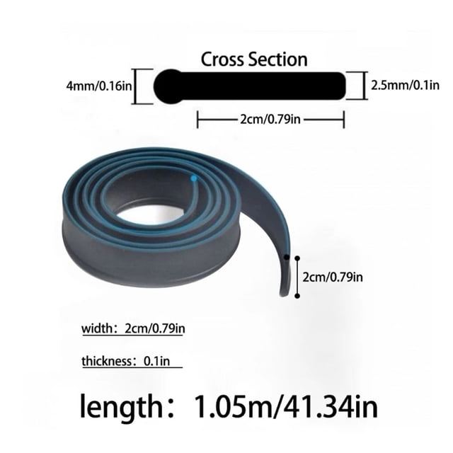 41Inch Pe Glass Squeegee Refills Replacement Squeegee Rubber Strip Glass Cleaning Tool Parts Household Tool Accessories