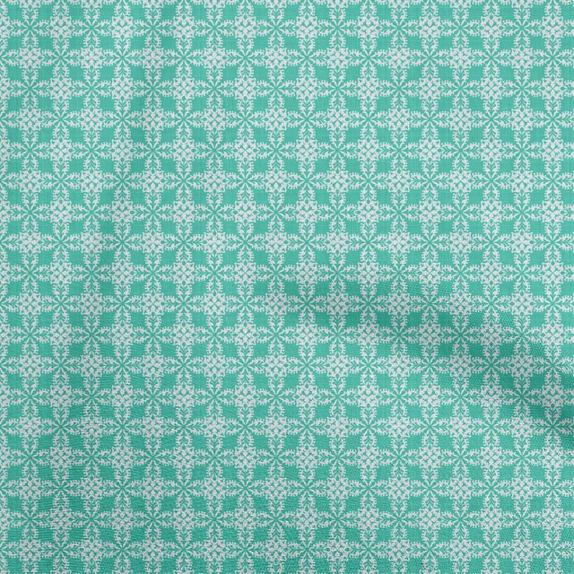 oneOone Polyester Spandex Sea Green Fabric Geometric Tile Sewing Craft Projects Fabric Prints By Yard 56 Inch Wide
