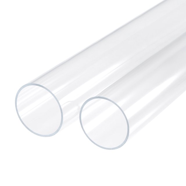 Unique Bargains 41mm ID 45mm OD 305mm Clear Acrylic Pipe Rigid Round Tube for Lighting, Models, Plumbing, Crafts 2 Pack