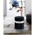 thumbnail image 2 of Meridian Furniture Hailey Contemporary Velvet Ottoman/Stool in Black, 2 of 8