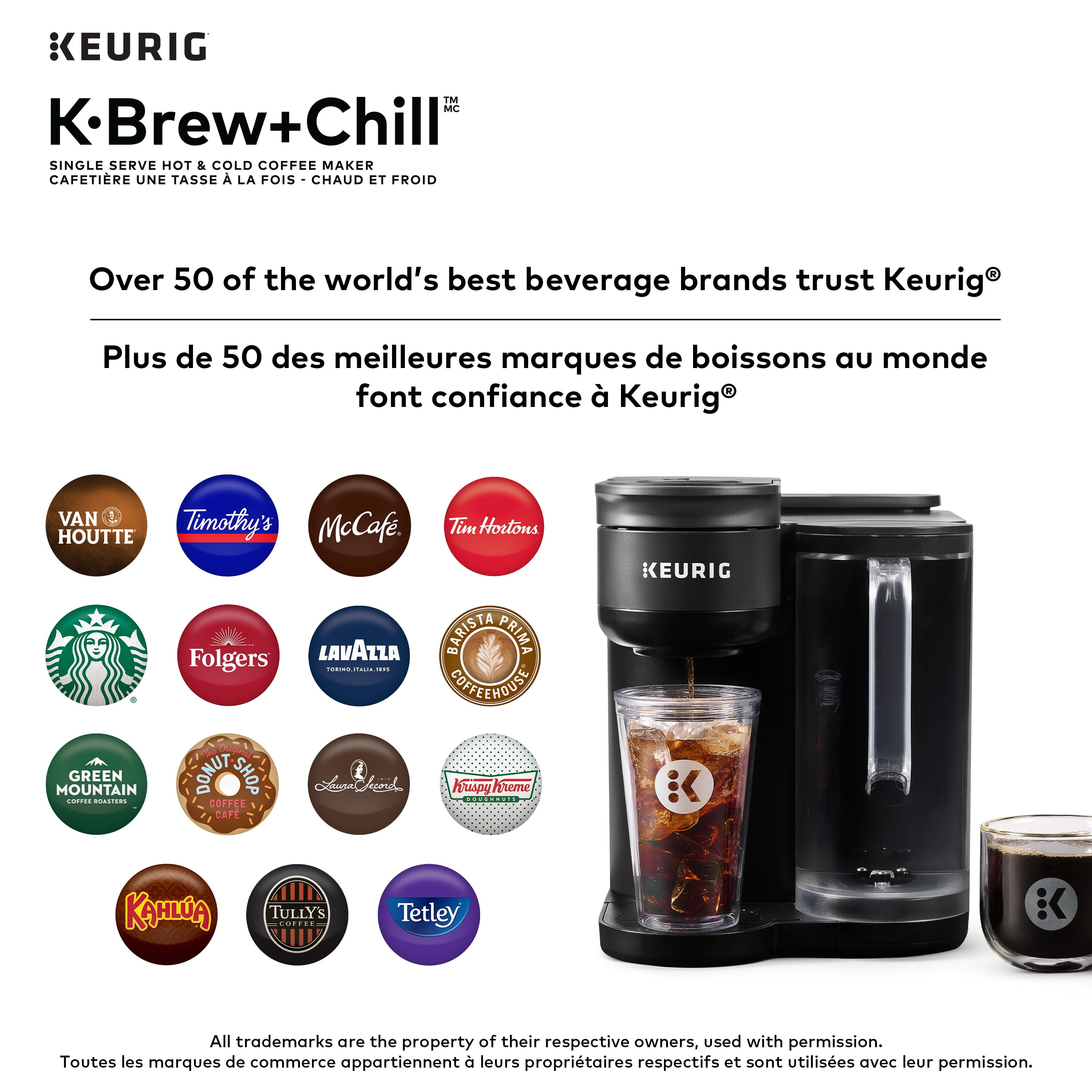 Cafetière une tasse à la fois pour capsules K-Cup, chaud et froid, K-Brew+Chill