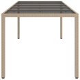 thumbnail image 2 of vidaXL Garden Table Beige 250x100x75 cm Tempered Glass and Poly Rattan, 2 of 4