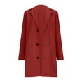 thumbnail image 4 of WRKEKC Coats for Women Long Sleeve Solid Color Button Multi Pocket Wool Blend Long Jacket Top for Daily Appeal and Functional Design, 4 of 5