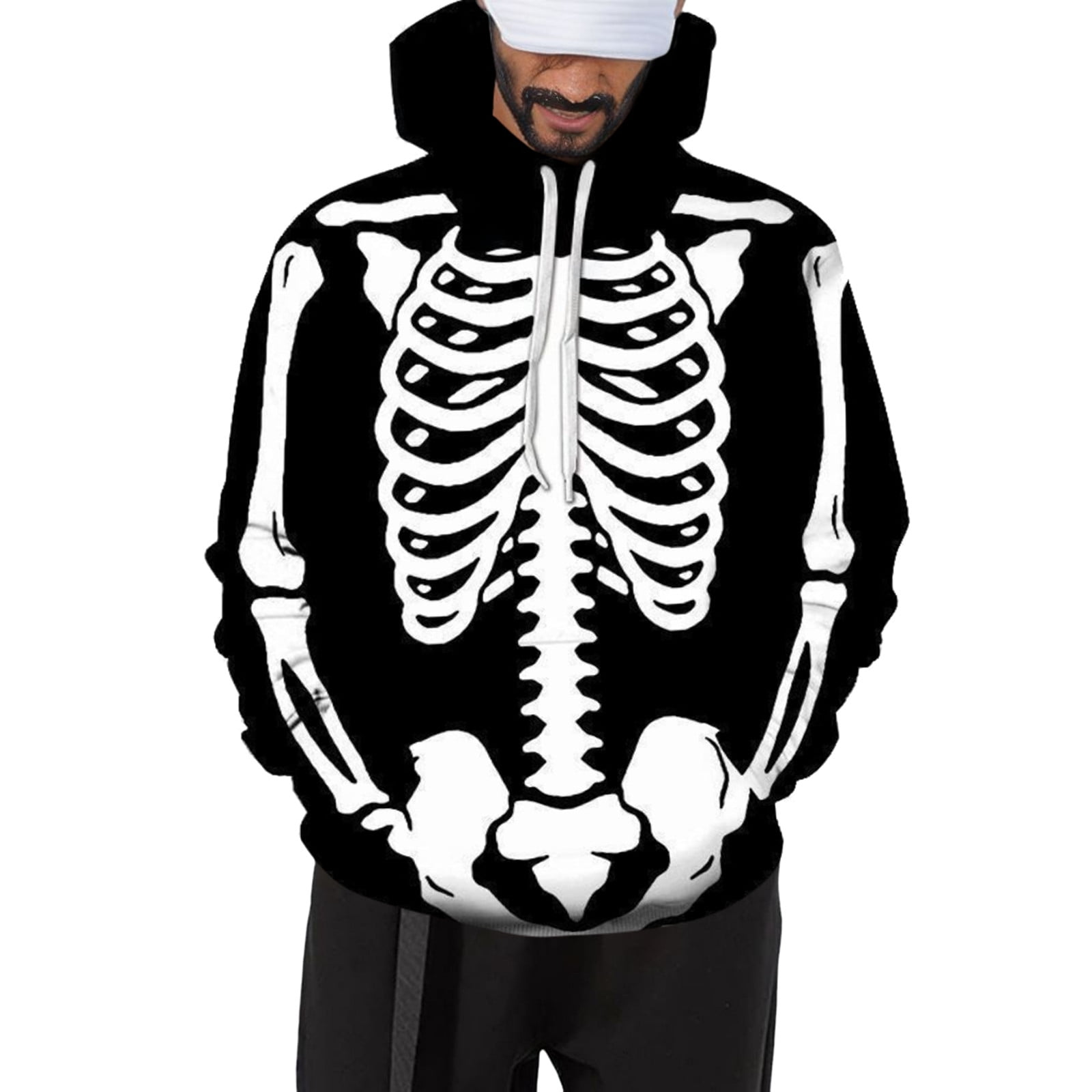 Wanpidan Men's Hoodies & Sweatshirts 2023 Halloween Skeleton 3d Digital Print Hooded Casual Hoodie For Men And Women
