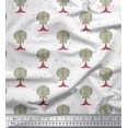 thumbnail image 1 of Soimoi Japan Crepe Satin Fabric Dot & Tree Block Print Fabric by Yard 42 Inch Wide, 1 of 3