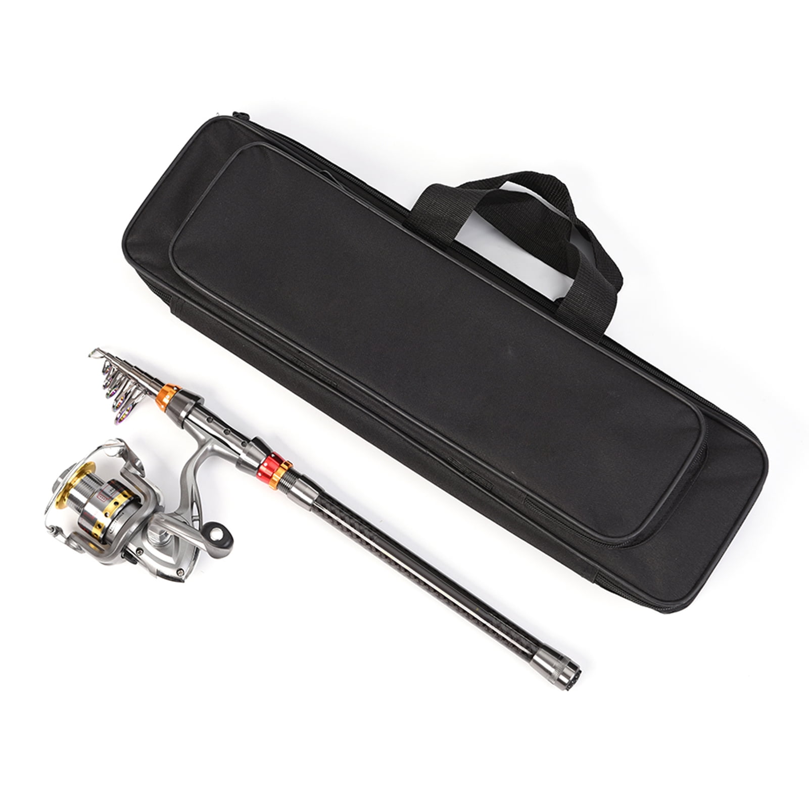 Rod Lixada Telescopic Fishing Rod and Reel Combo Full Kit Carbon Fiber Fishing Rod Pole + Spinning Fishing Reel + Fishing Tackle Carrier Bag Case Fishing Gear Set