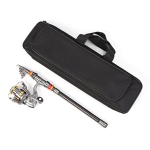 Rod Lixada Telescopic Fishing Rod and Reel Combo Full Kit Carbon Fiber Fishing Rod Pole + Spinning Fishing Reel + Fishing Tackle Carrier Bag Case Fishing Gear Set