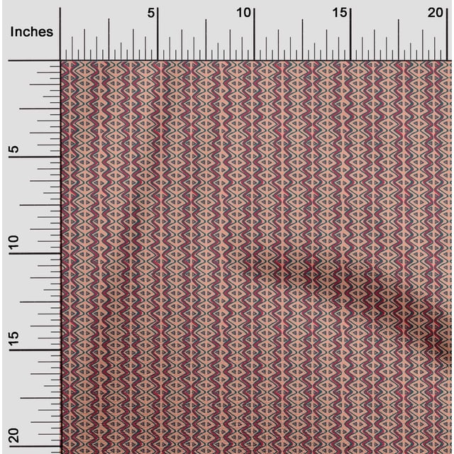 oneOone Viscose Chiffon Fabric Chevron|Leaves & Floral Block Print Sewing Fabric BTY 42 Inch Wide