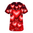 thumbnail image 4 of TIMIFIS Haut de Sarrau Rouge Femme Imprimé Manches Courtes Col en V Hauts Uniforme Saint-Valentin Imprimé Poches Blouse Soins Infirmiers avec Poches-Rouge Imprimé, 4 of 5