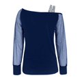 thumbnail image 4 of Womens Sparkle Top 2026 Spring Trendy Y2K Long Sleeve Off Shoulder Mesh T Shirts Going out Top Rave Outfits, 4 of 4