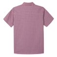 thumbnail image 3 of Bienzoe Boy's Cotton Plaid Button Down Short Sleeve Shirt Red 13/14, 3 of 6