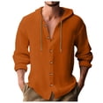 thumbnail image 1 of Chemise à Manches Longues pour Homme, Décontractée, Unie, Cardigan de Vacances, Chemises à Capuche, Hauts, 1 of 5